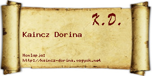 Kaincz Dorina névjegykártya