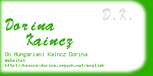 dorina kaincz business card